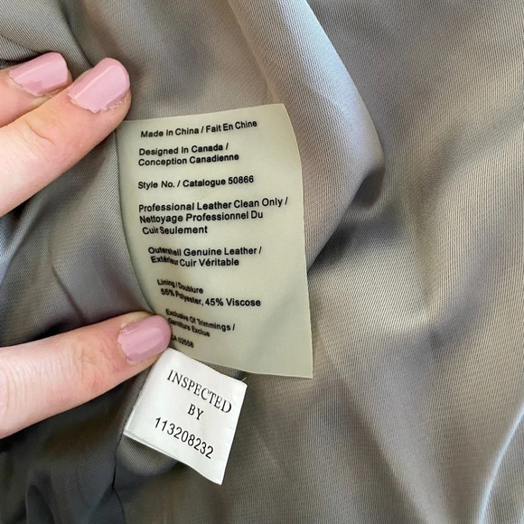 Danier Authentic  Gray Leather Jacket with belt - Picture 17 of 17